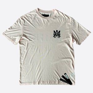 Amiri Pink & White MA Core Logo T-Shirt